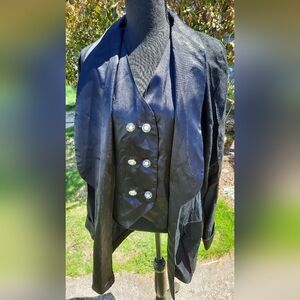Vtg Satin And Chiffon Style Steam Punk Coat. Built In Vest.